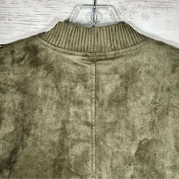 BLANK NYC Faux Suede Olive Bomber Jacket Like Butter S Nordstrom NWT $128 - Picture 10 of 12